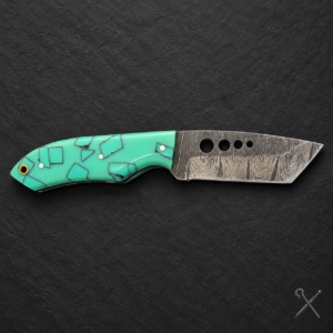 Turquoise Cutout Fixed Blade