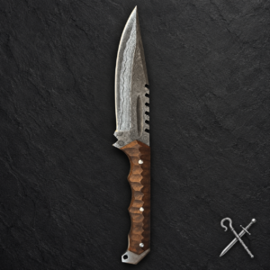 Carved Brown Fixed Blade
