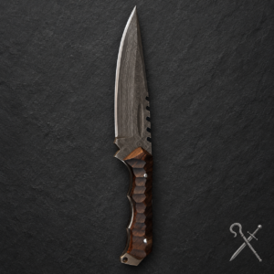 Faceted Brown Fixed Blade